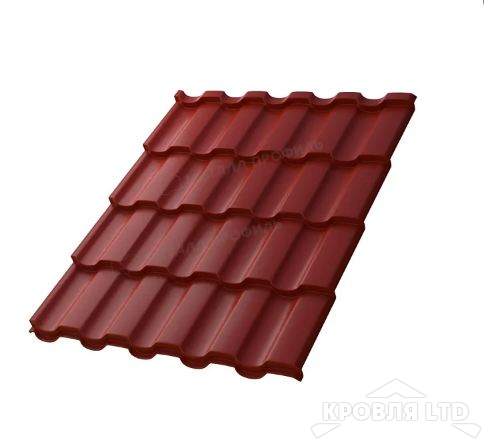 Металлочерепица Монтекристо- S , RAL 3011 Коричнево-красный, толщина 0,5