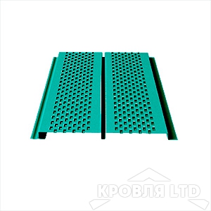 Софит  двойной металлический полная перфорация , Полиэстер RAL 6005 зеленый мох, толщина 0,45