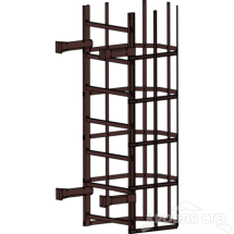 Пожарная лестница Универсальная Rofsystems П1-2, Дуга экрана 800 мм Полиэстер RAL Цвет RAL  8017 
коричневый шоколад, 2,45 м