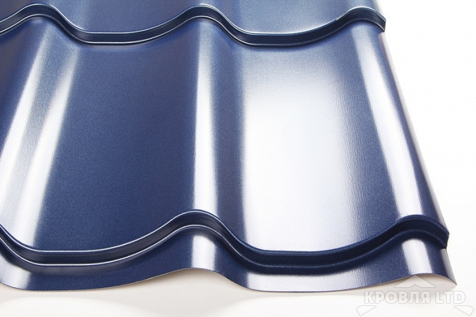 Металлочерепица Супермонтеррей, Colorcoat Prisma Atlantis темно-синий , толщина 0,5
