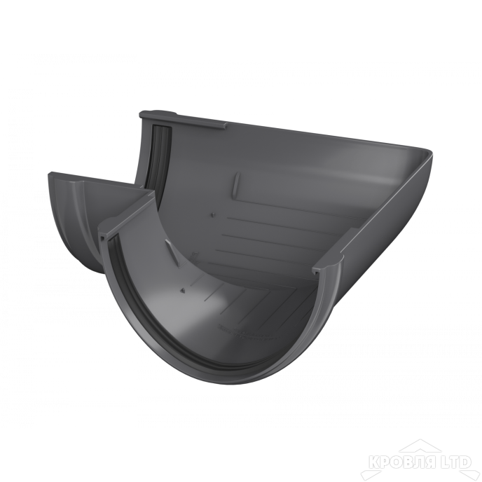 ТН ПВХ D125/82 ММ УГОЛ ЖЕЛОБА 90° СЕРЫЙ  Rall 7024