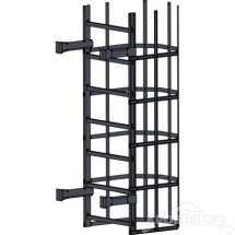 Пожарная лестница Универсальная Rofsystems П1-2, Дуга экрана 800 мм Полиэстер RAL Цвет RAL 7024 Серый графит, 2,45 м