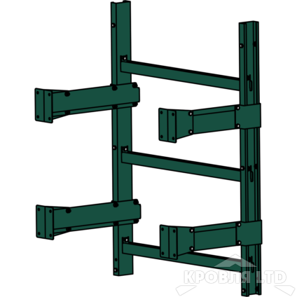 Пожарная лестница Универсальная Rofsystems П1-1, Ступень 800 мм Полиэстер RAL 6005 зеленый мох, 1,05 м