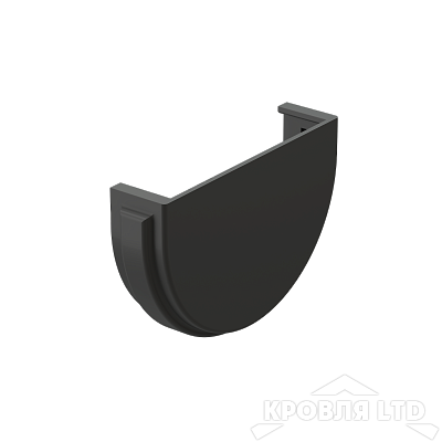 Заглушка желоба для водостока Деке Премиум 120мм RAL 7024 графит