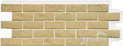 Фасадная панель Grand Line "Состаренный кирпич" Design Plus ваниль с белым швом