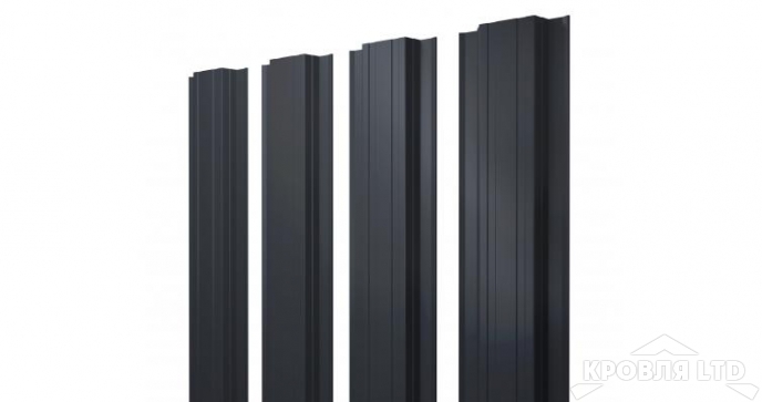 Штакетник Прямоугольный 0,45 PE RAL 7024 мокрый асфальт