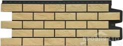 Фасадная панель Grand Line "Состаренный кирпич" Design Plus ваниль с черным швом