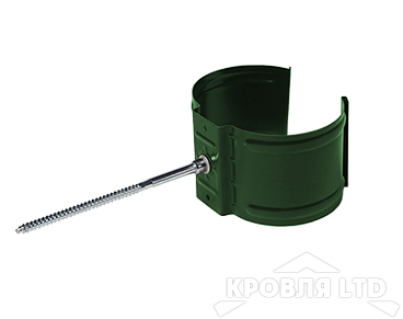 Кронштейн трубы для водостока на кирпич Foramina PUR 100 мм RAL 6005 зеленый мох