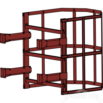 Пожарная лестница Универсальная Rofsystems П1-2, Дуга экрана 800 мм Полиэстер RAL 3009 Красная окись , 1,05 м