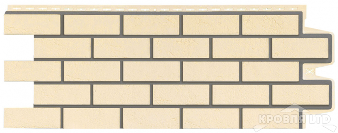 Фасадная панель Grand Line "Состаренный кирпич" Design бежевый со швом RAL 7006