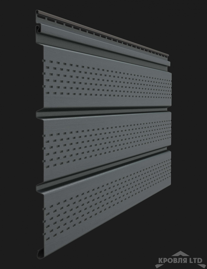 Софит тройной пластиковый полная перфорация Döcke Premium цвет графит, 3м