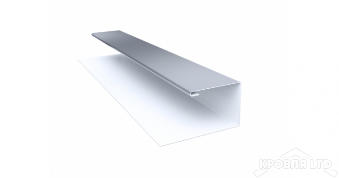 Планка J-профиль, Полиэстер RAL 9006 бело-алюминиевый, толщина 0,45