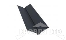 Планка ендовы верхней 105х40х105, Полиэстер RAL 7024 мокрый асфальт, толщина 0,45