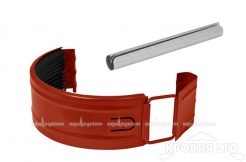 Соединитель желоба для водостока Aквасистем с резиновым уплотнителем125мм RAL 3005 красное вино