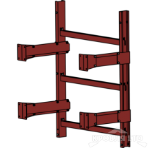 Пожарная лестница Универсальная Rofsystems П1-1, Ступень 800 мм Полиэстер RAL 3009 Красная окись , 1,05 м