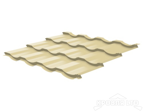Металлочерепица Банга, Полиэстер RAL 1014 Бежевый, толщина 0,5