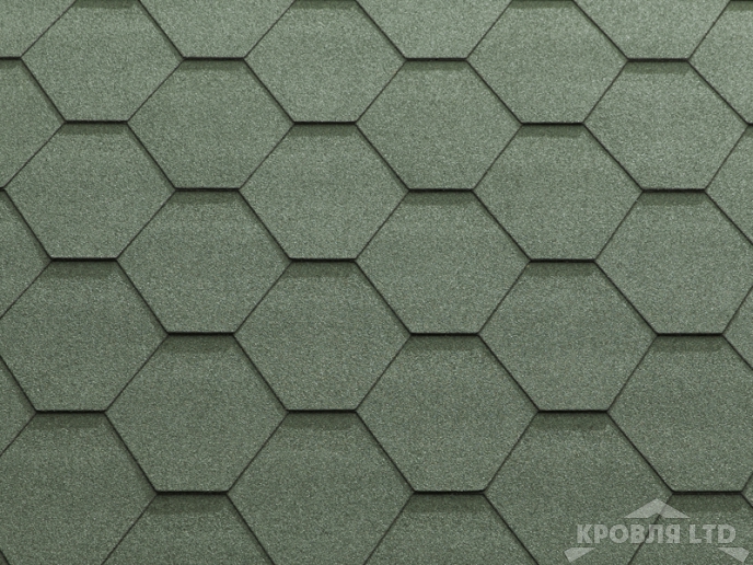 Гибкая черепица Катепал Коллекция  KL цвет Зеленый