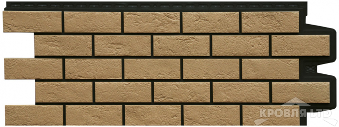 Фасадная панель Grand Line "Состаренный кирпич" Design Plus солома с черным швом