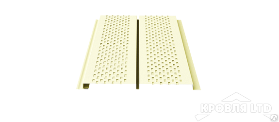 Софит  двойной металлический полная перфорация , Полиэстер RAL  1015 светлая слоновая кость, толщина 0,45