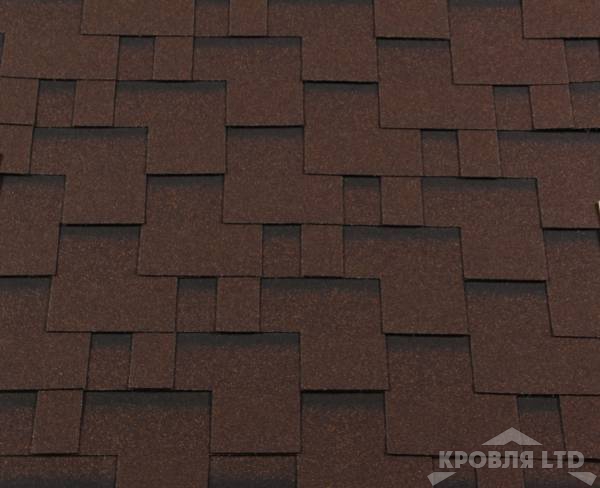 Гибкая черепица Roofshield  серия Family Eco Light коллекция Модерн цвет коричневый с оттенением