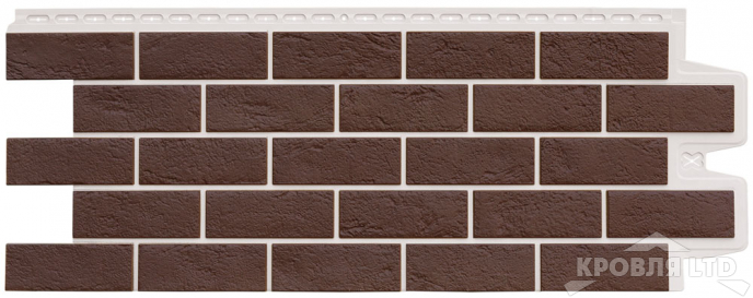 Фасадная панель Grand Line "Состаренный кирпич" Design Plus каштан с белым швом