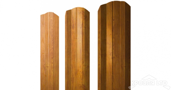 Штакетник М-образный А фигурный 0,45 Druid Golden Wood