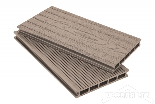 Террасная доска GRAND LINE серия Вельвет и теснение цвет Шоколад 22×160x3000