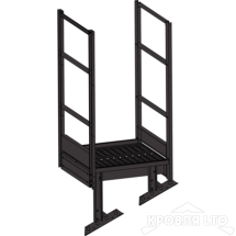 Площадка выхода пожарной лестницы, Ступенька 800 мм. RAL 8019 
темный шоколад, 1,15 м