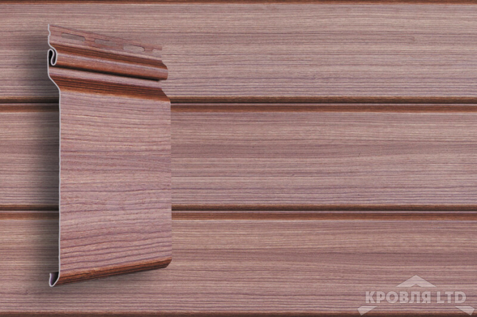 Сайдинг виниловый GL Natural-Брус Tundra   рябина  3,0 м