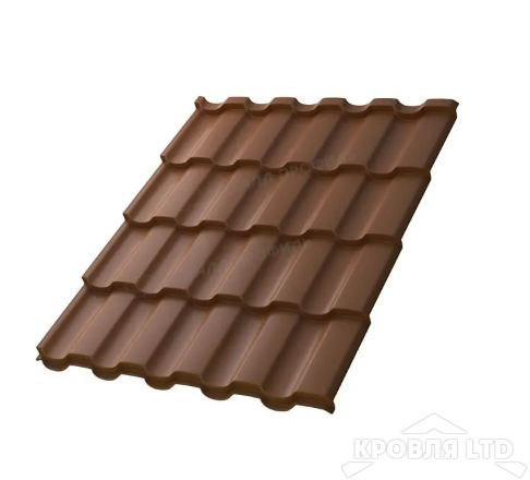 Металлочерепица Монтекристо- S , RAL 8004 Терракотовый, толщина 0,5