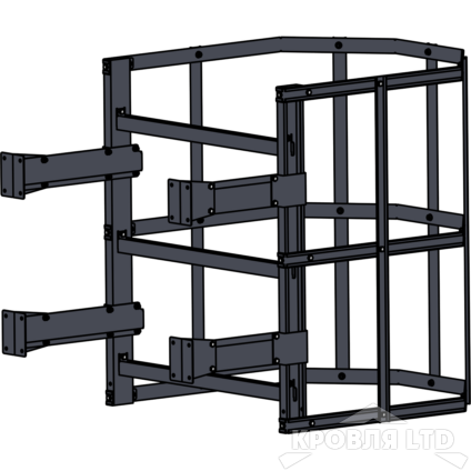 Пожарная лестница Универсальная Rofsystems П1-2, Дуга экрана 800 мм Полиэстер RAL Цвет RAL 7024 Серый графит, 1,05 м