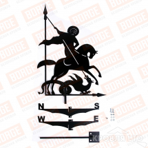 Флюгер BORGE Георгий Победоносец, 515х715мм, чёрный (RAL 9005 matt)