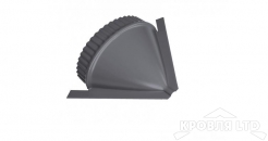 Заглушка конусная для конька полукруглого R110, Полиэстер RAL 7004 сигнальный серый,толщина 0,45