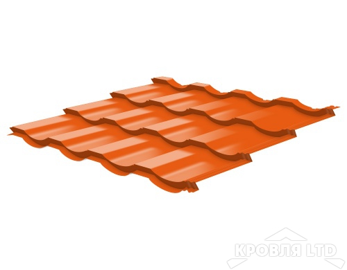 Металлочерепица Банга, Полиэстер RAL 2004 Апельсин, толщина 0,45