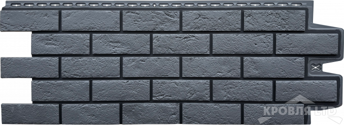 Фасадная панель Grand Line "Состаренный кирпич" Design графит со швом RAL 9005