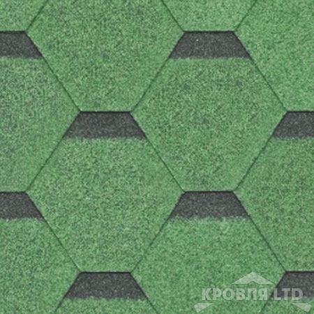 Гибкая черепица Roofshield  серия Family Eco Light коллекция Стандарт цвет Зеленый с оттенением
