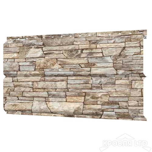 Сайдинг металлический Евробрус, Камень Серый, толщина 0,45