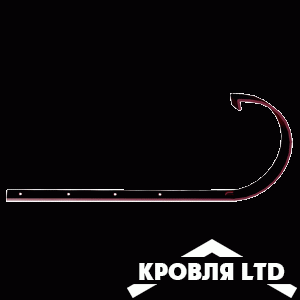 Металлический длиный держатель желоба для водостока Дёке Премиум каштан