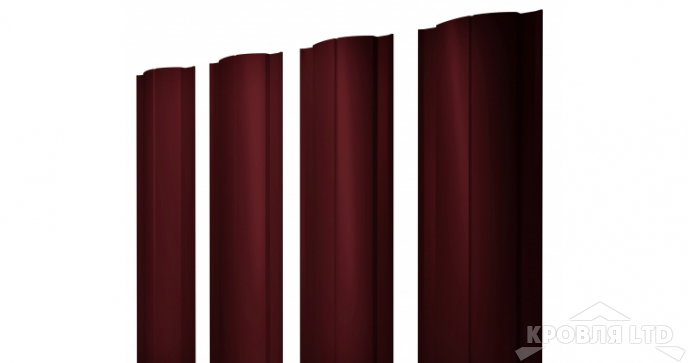 Евроштакетник Круглый 0,45 PE-Double RAL 3005 красное вино