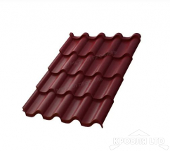 Металлочерепица Монтерроса- S , RAL 3005 Красное вино, толщина 0,5