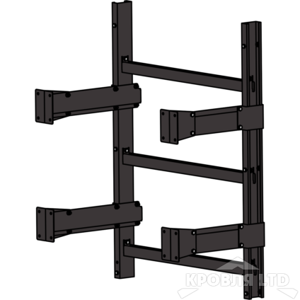 Пожарная лестница Универсальная Rofsystems П1-1, Ступень 800 мм Полиэстер RAL Цвет RAL  8019 
темный шоколад, 1,05 м