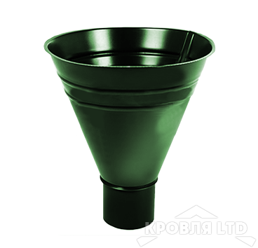 Воронка водосборная для водостока Foramina PUR д300/100 мм RAL 6005 зеленый мох