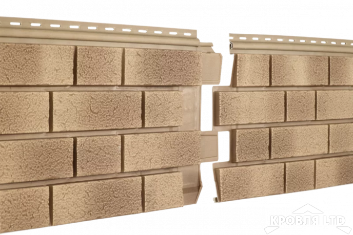 Фасадная панель Ю-ПЛАСТ Стоун Хаус S-Lock Клинкер Балтик Пустыня