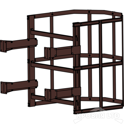 Пожарная лестница Универсальная Rofsystems П1-2, Дуга экрана 800 мм Полиэстер RAL Цвет RAL  8017 
коричневый шоколад, 1,05 м