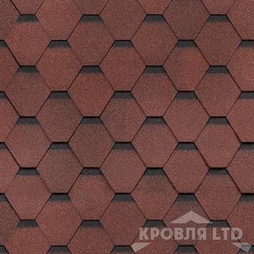 Гибкая черепица Шинглас серия Ультра коллекция Самба цвет Рубин