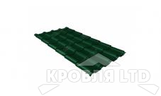 Металлочерепица Камея, VelurХ RAL 6005 зеленый мох, толщина 0,5
