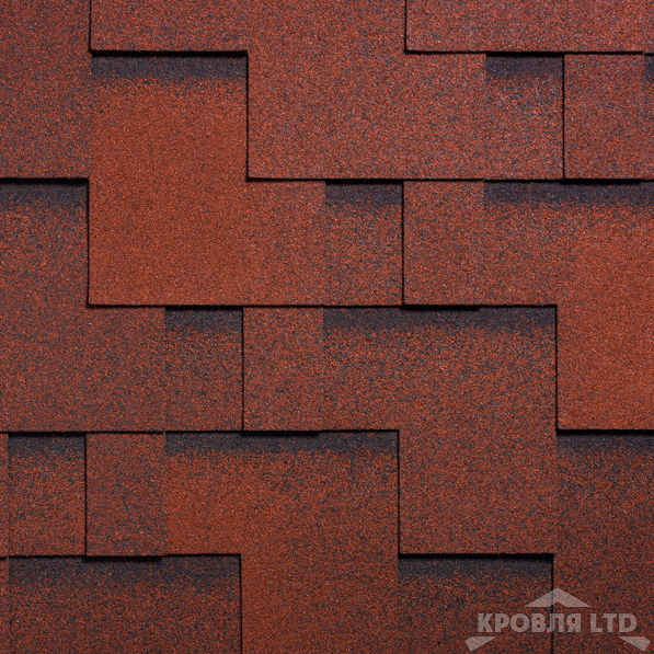 Гибкая черепица Ruflex  серия Премиум коллекция Runa Premium цвет Красный крыжовник