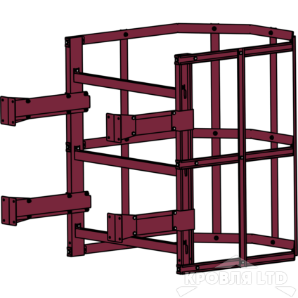 Пожарная лестница Универсальная Rofsystems П1-2, Дуга экрана 800 мм Полиэстер RAL 3005 Спелая вишня, 1,05 м