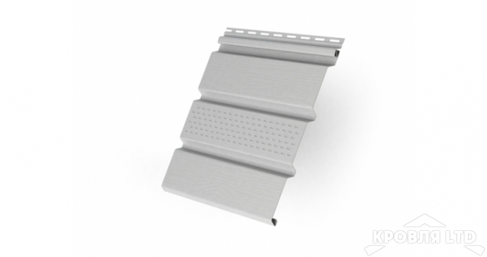 Софит тройной пластиковый центральная перфорация ТН  цвет белый, 3,0 м