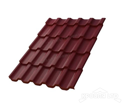 Металлочерепица Трамонтана- X , RAL 3005 Красное вино, толщина 0,5
